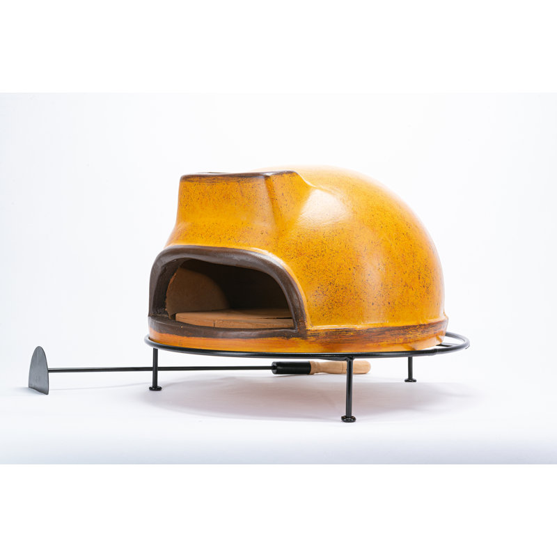 Tierra Firme Florencia Clay Countertop WoodFired Pizza Oven in Mustard